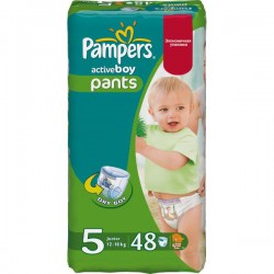 Подгузники-трусики для мальчиков 48 шт. Pampers актив бой джуниор 12-18 кг