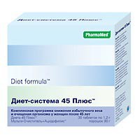 Диет Формула, таблетки + порошок 90 г 30 шт Диет система 45 плюс